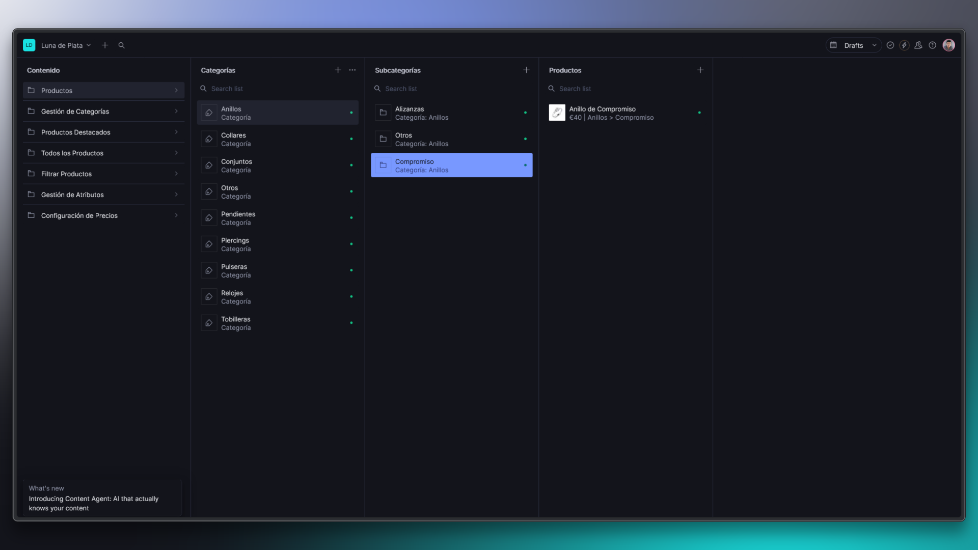 Panel de administración de Sanity CMS