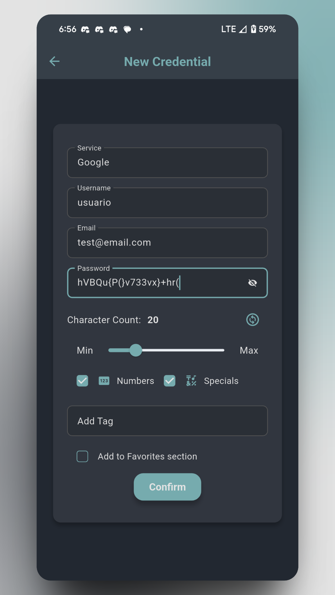 Credential generation