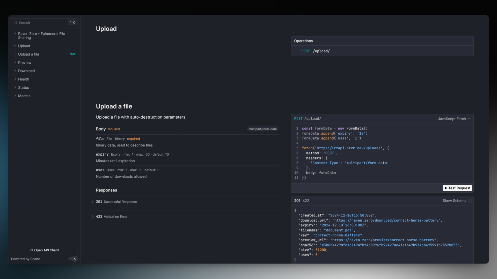 API Documentation with Scalar